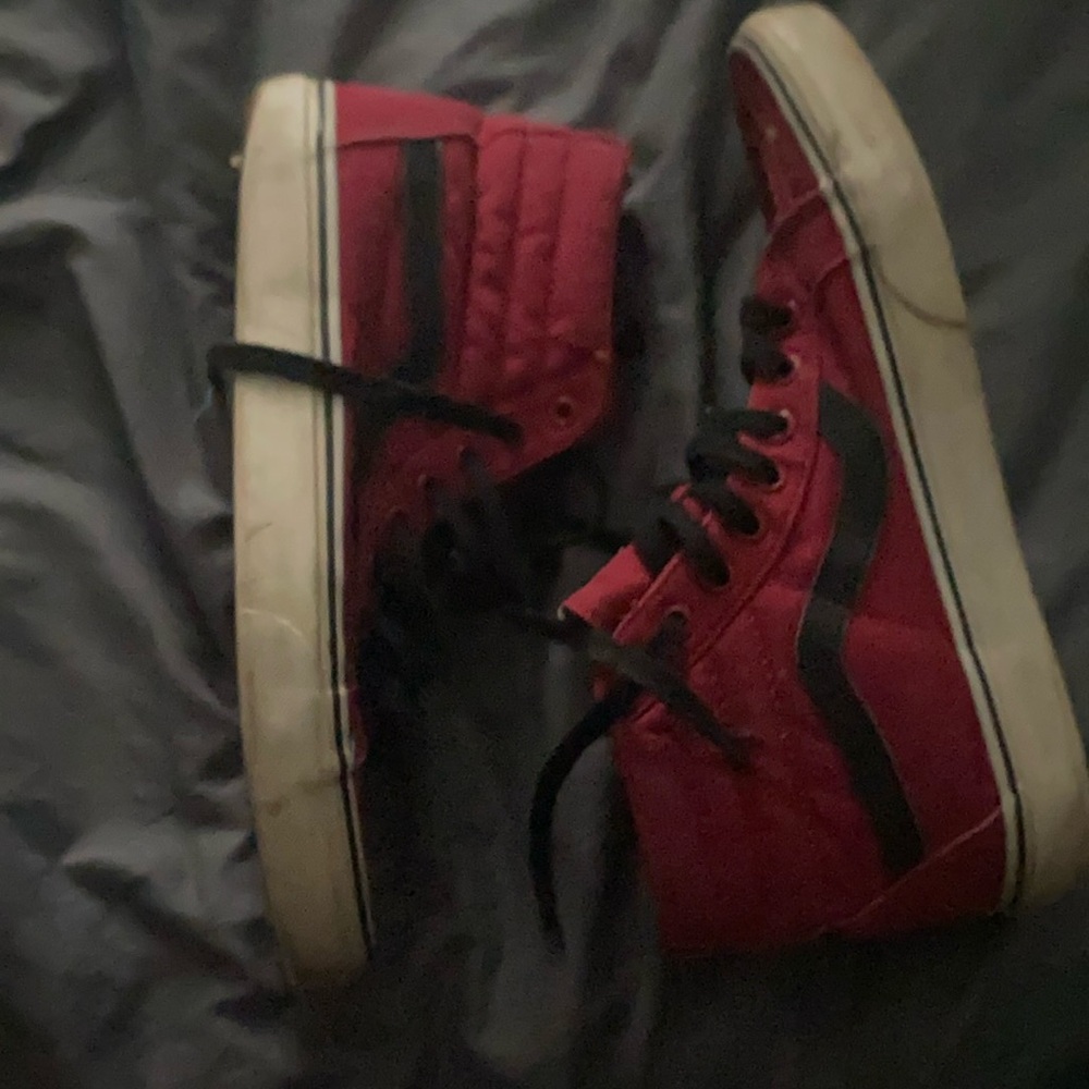 red and black Vans size 10